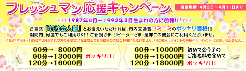 フレッシュマン応援キャンペーン