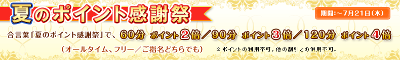夏のポイント感謝祭
