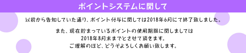 ポイントシステムに関して